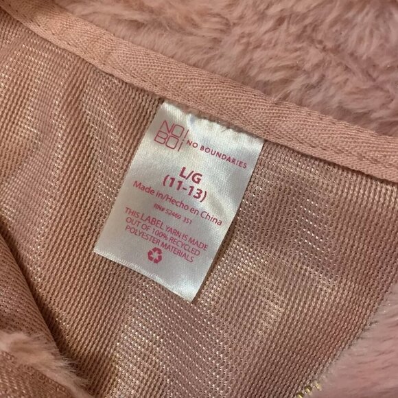 No Boundaries. Jr Size L (11-13). Super Soft Faux Fur Pink Pullover Jacket. B58 - Picture 8 of 8